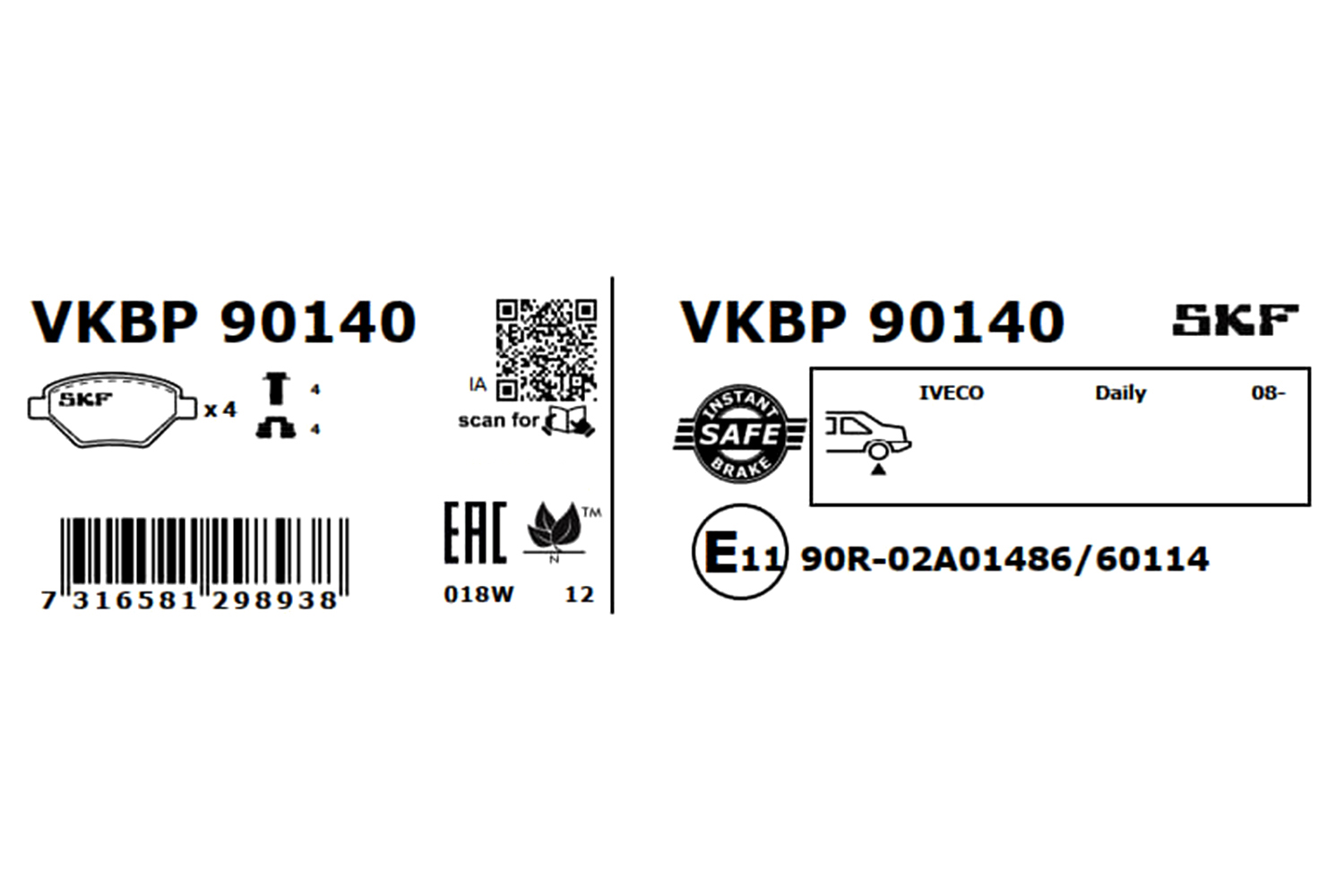 SKF Remblokset VKBP 90140