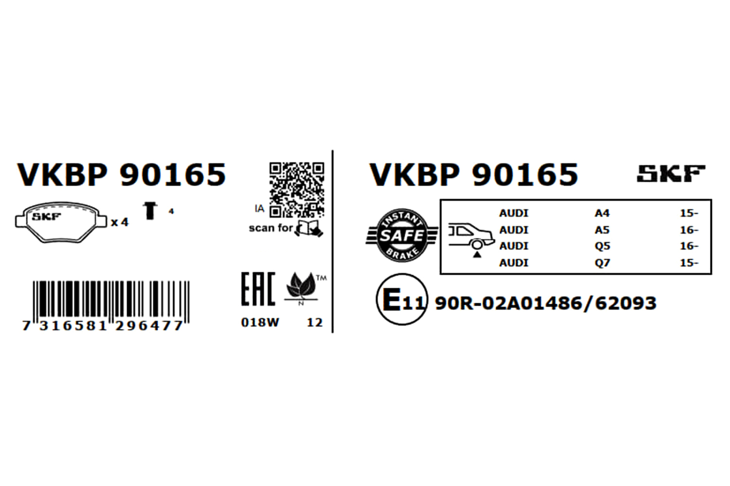 SKF Remblokset VKBP 90165