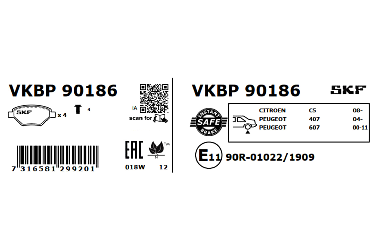 SKF Remblokset VKBP 90186