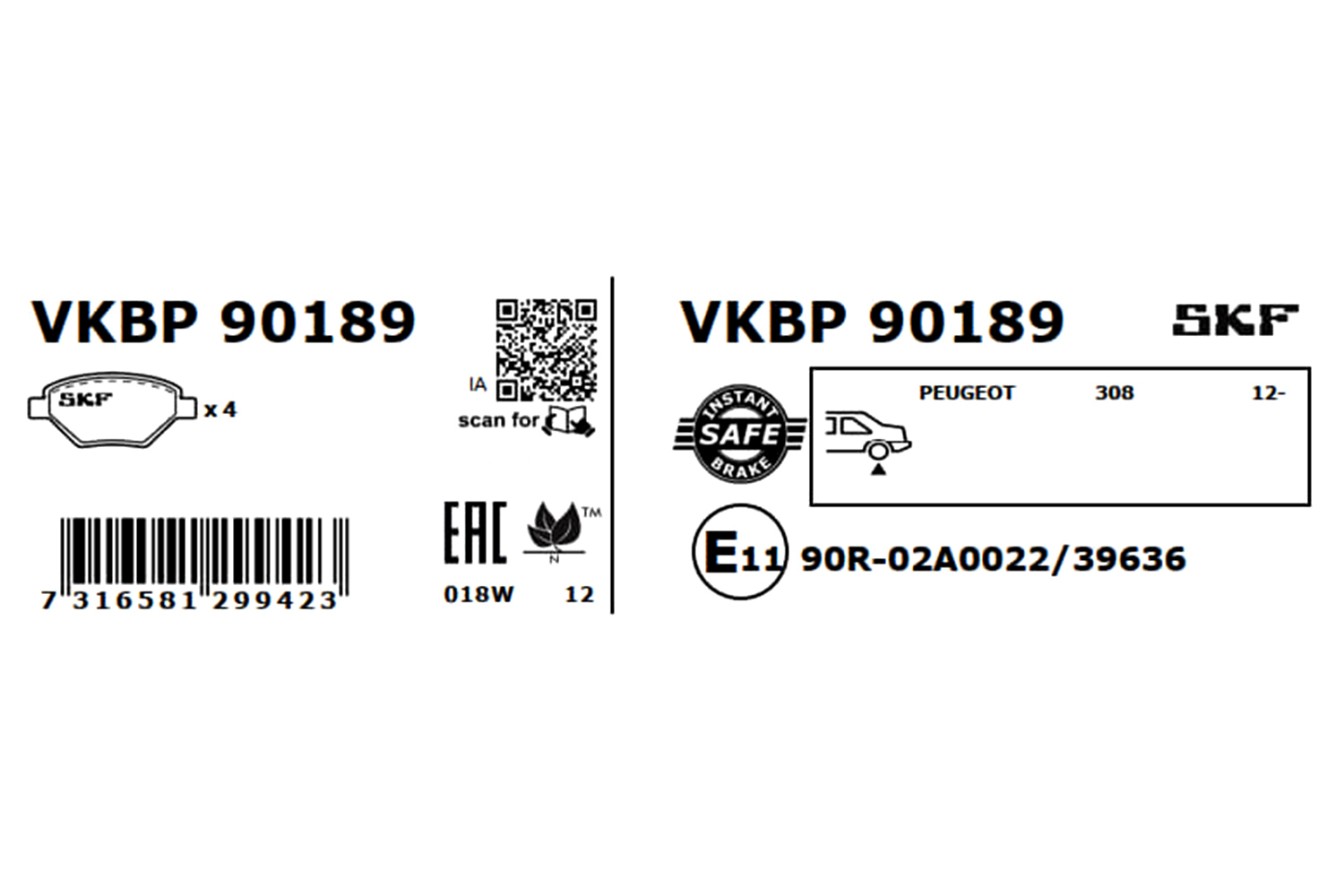SKF Remblokset VKBP 90189
