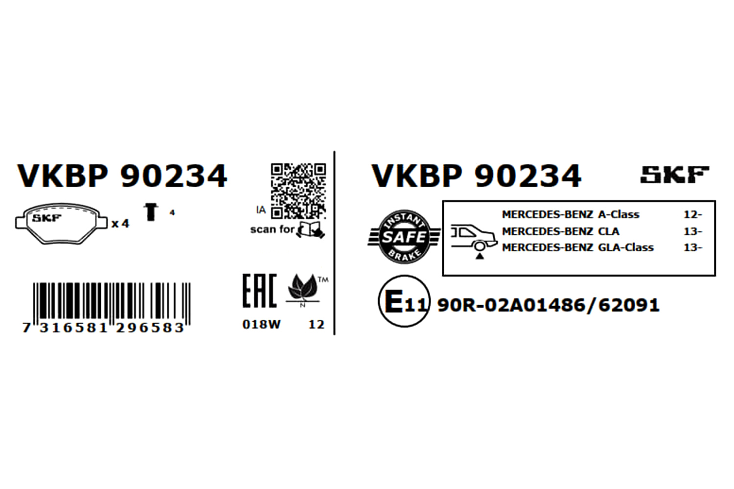 SKF Remblokset VKBP 90234