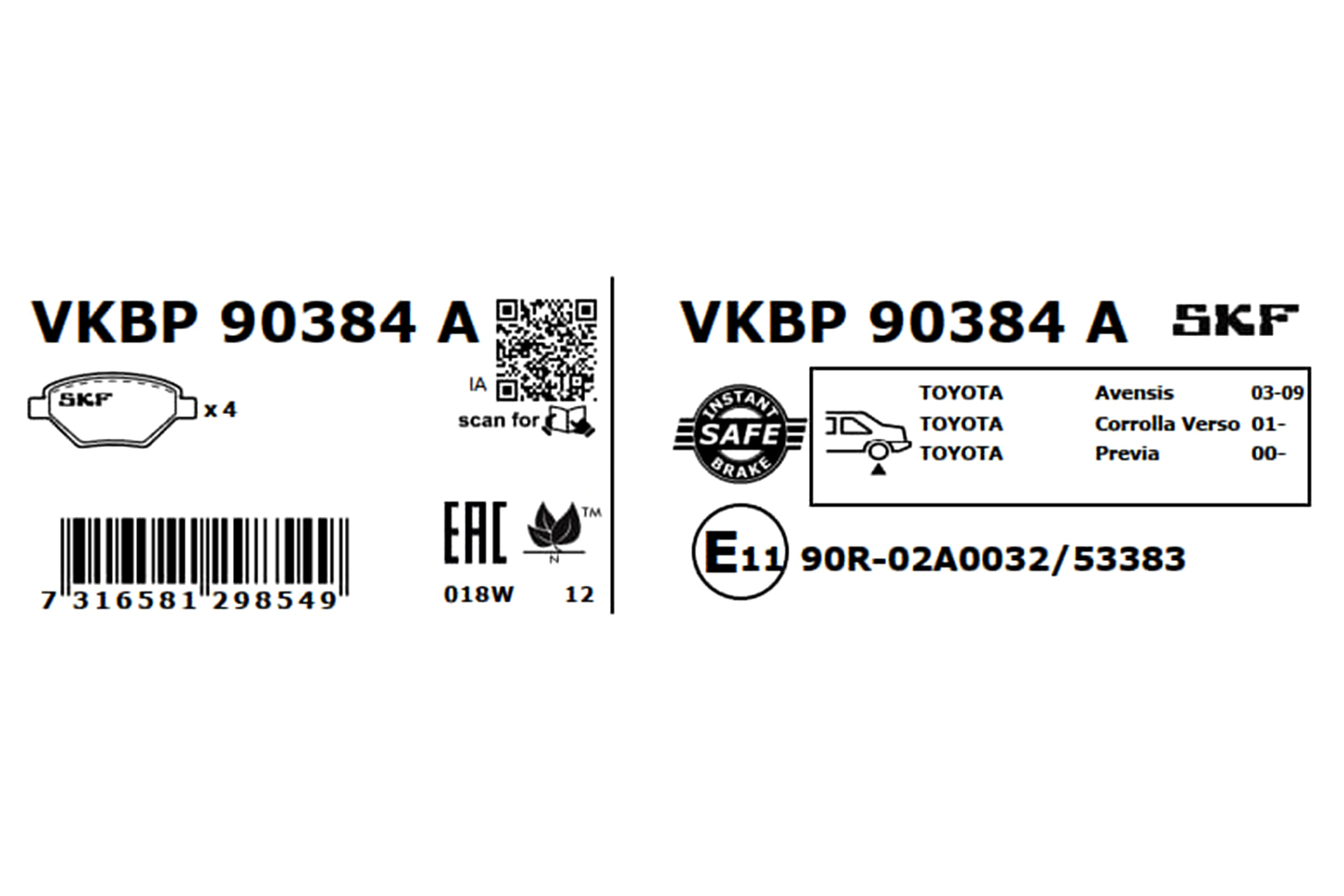 SKF Remblokset VKBP 90384 A