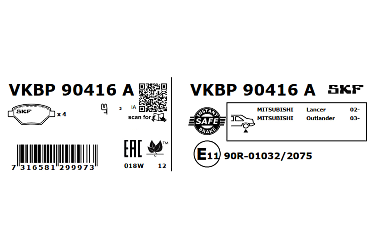 SKF Remblokset VKBP 90416 A