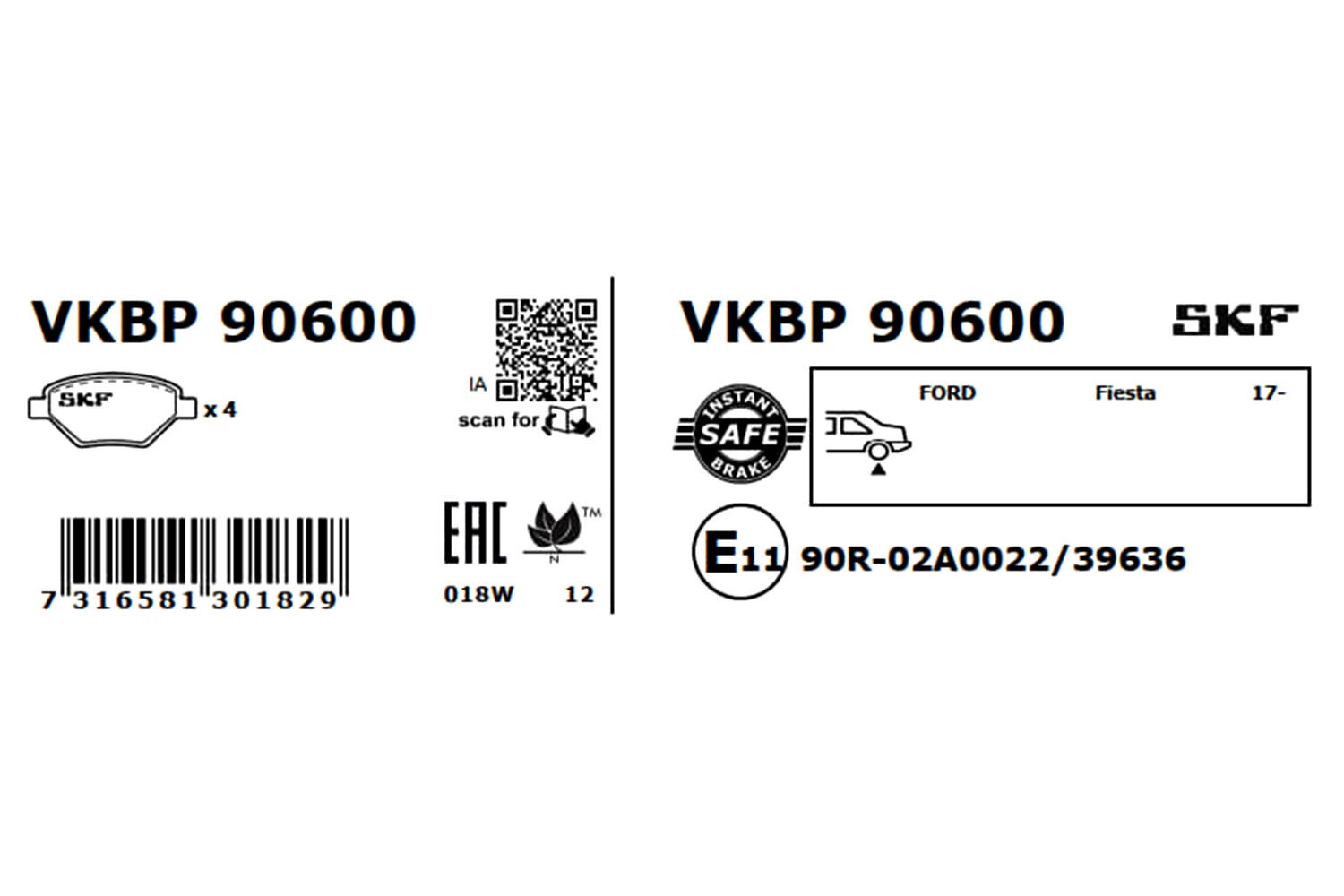 SKF Remblokset VKBP 90600