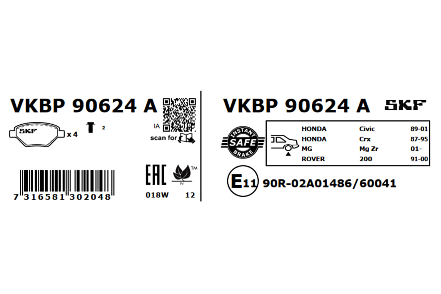 SKF Remblokset VKBP 90624 A