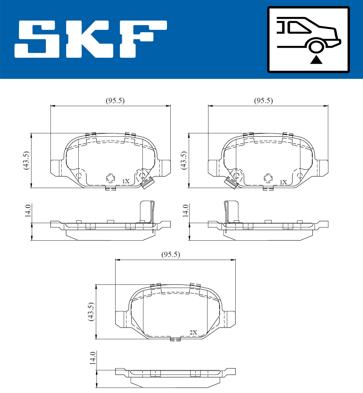 Remblokset SKF VKBP 90808 A
