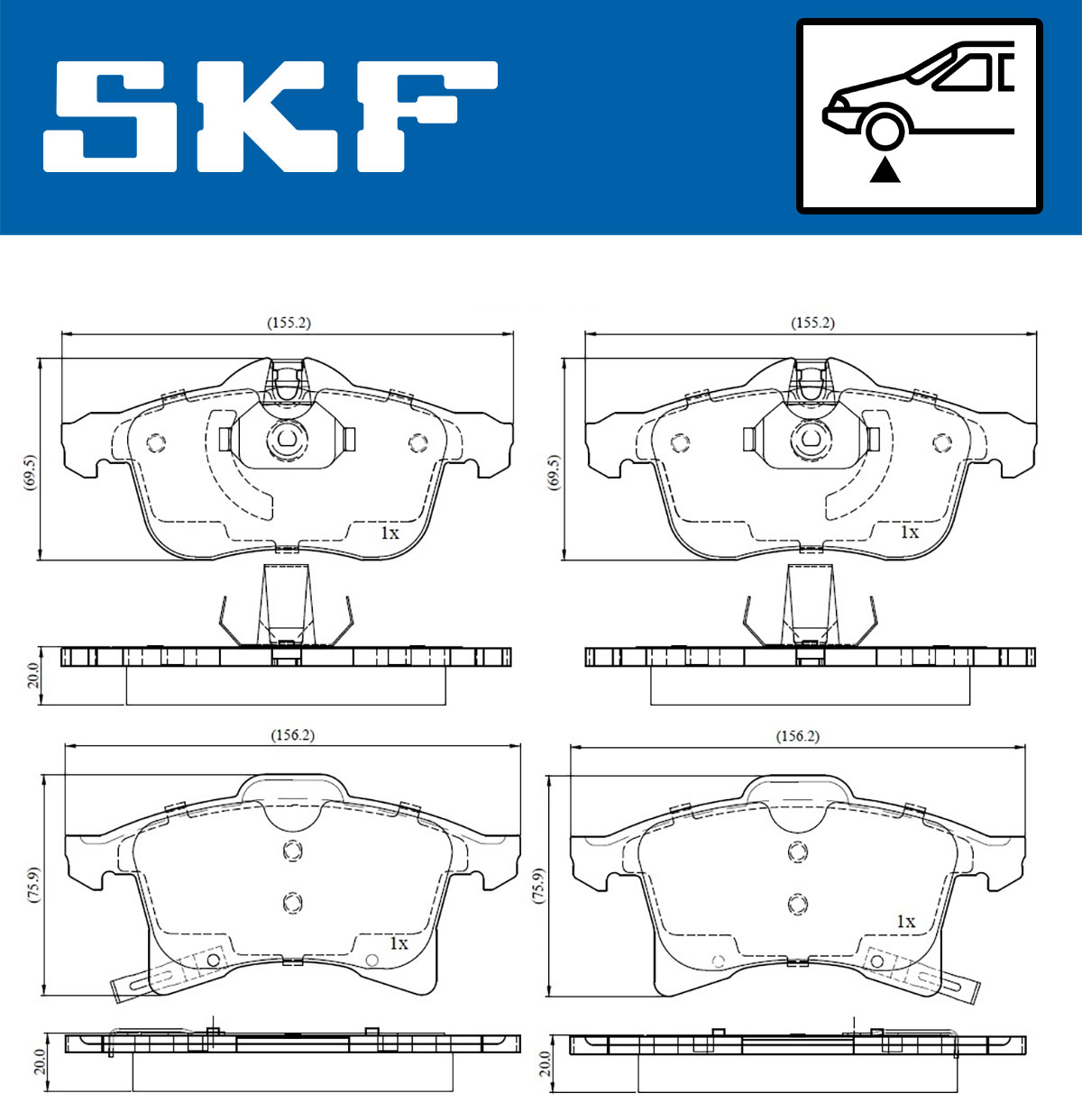 SKF Remblokset VKBP 80043 A