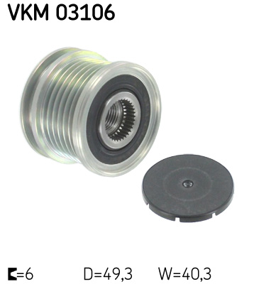 Vrijloop koppeling dynamo SKF VKM 03106