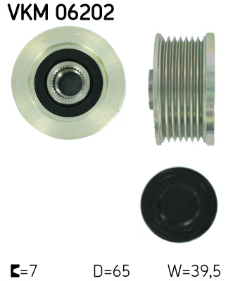 Vrijloop koppeling dynamo SKF VKM 06202