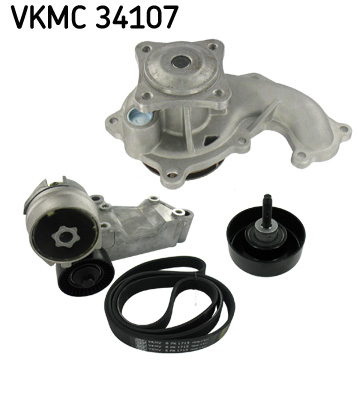 Poly V-riemen kit inclusief waterpomp SKF VKMC 34107