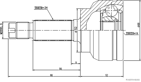 Herth+Buss Jakoparts Homokineet reparatieset J2820300