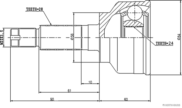 Herth+Buss Jakoparts Homokineet reparatieset J2820303