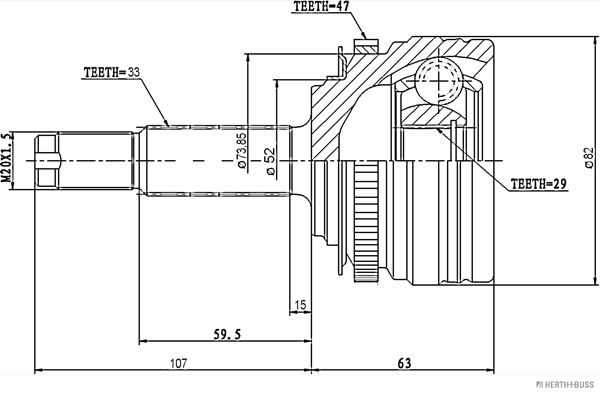 Herth+Buss Jakoparts Homokineet reparatieset J2820902