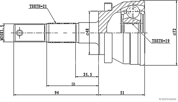 Herth+Buss Jakoparts Homokineet reparatieset J2821014