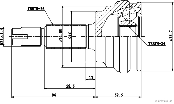 Herth+Buss Jakoparts Homokineet reparatieset J2821051