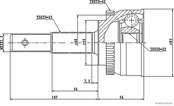 Herth+Buss Jakoparts Homokineet reparatieset J2821128