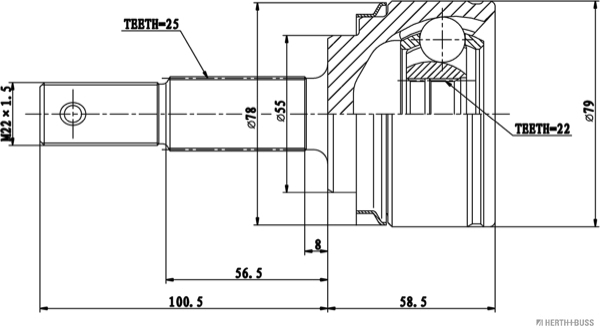 Herth+Buss Jakoparts Homokineet reparatieset J2821152