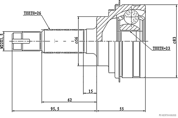 Herth+Buss Jakoparts Homokineet reparatieset J2822000