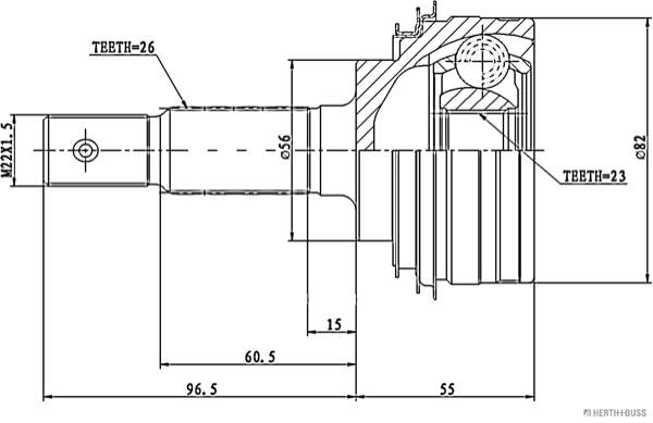 Herth+Buss Jakoparts Homokineet reparatieset J2822003