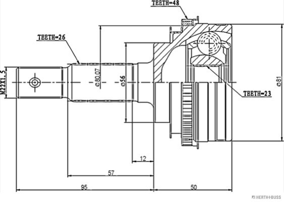 Herth+Buss Jakoparts Homokineet reparatieset J2822105