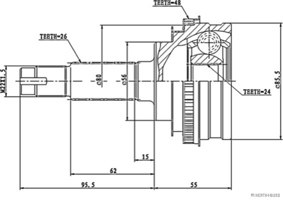 Herth+Buss Jakoparts Homokineet reparatieset J2822110