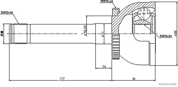 Herth+Buss Jakoparts Homokineet reparatieset J2822118