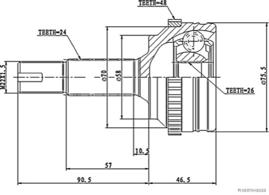 Herth+Buss Jakoparts Homokineet reparatieset J2822122