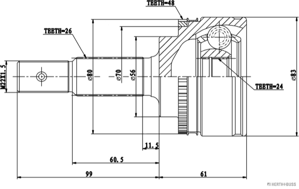 Herth+Buss Jakoparts Homokineet reparatieset J2822124