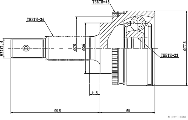 Herth+Buss Jakoparts Homokineet reparatieset J2822126