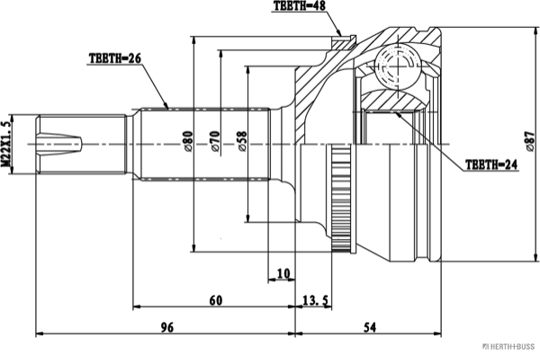 Herth+Buss Jakoparts Homokineet reparatieset J2822132