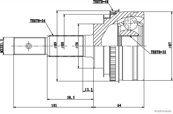 Herth+Buss Jakoparts Homokineet reparatieset J2822137