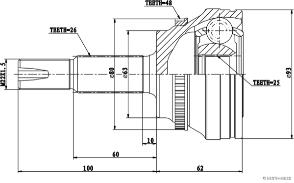 Herth+Buss Jakoparts Homokineet reparatieset J2822141