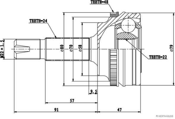 Herth+Buss Jakoparts Homokineet reparatieset J2822142