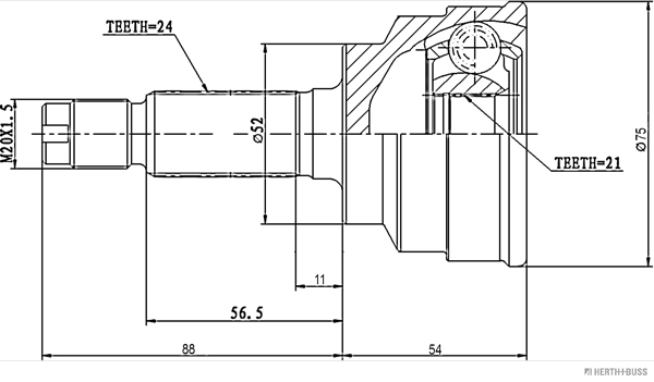 Herth+Buss Jakoparts Homokineet reparatieset J2823001