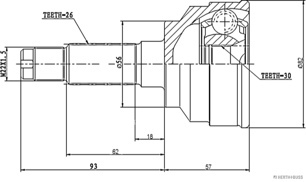 Herth+Buss Jakoparts Homokineet reparatieset J2823012