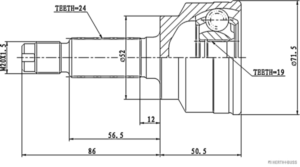 Herth+Buss Jakoparts Homokineet reparatieset J2823015