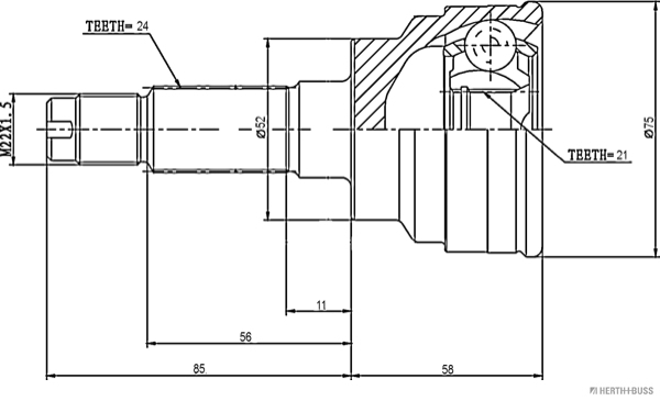 Herth+Buss Jakoparts Homokineet reparatieset J2823019