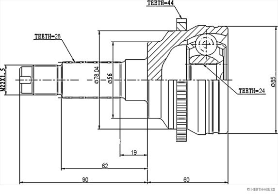 Herth+Buss Jakoparts Homokineet reparatieset J2823124