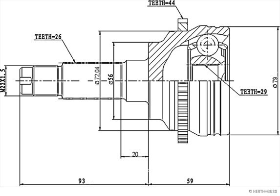 Herth+Buss Jakoparts Homokineet reparatieset J2823127