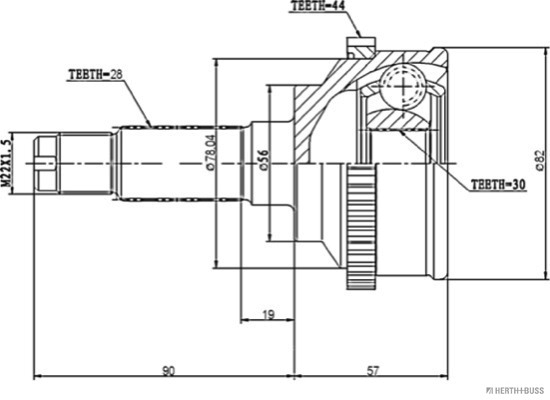 Herth+Buss Jakoparts Homokineet reparatieset J2823128