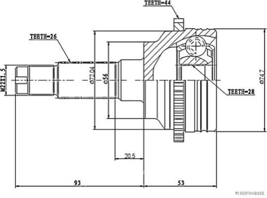 Herth+Buss Jakoparts Homokineet reparatieset J2823130