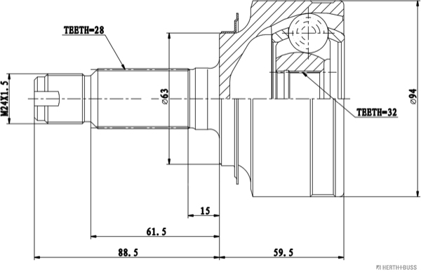 Herth+Buss Jakoparts Homokineet reparatieset J2824041