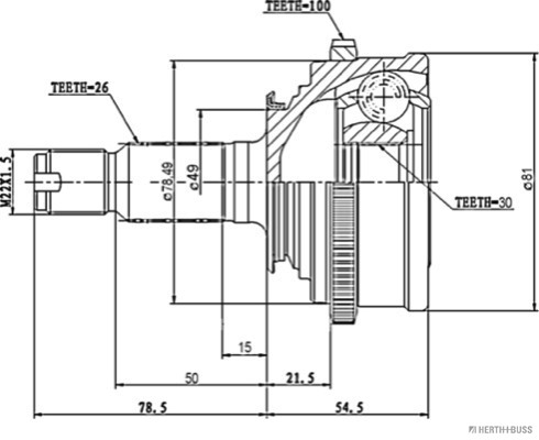 Herth+Buss Jakoparts Homokineet reparatieset J2824102