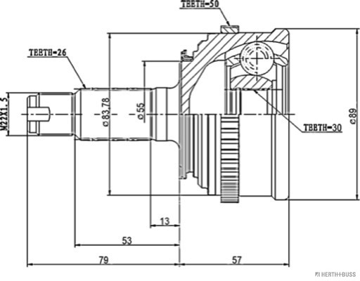 Herth+Buss Jakoparts Homokineet reparatieset J2824114