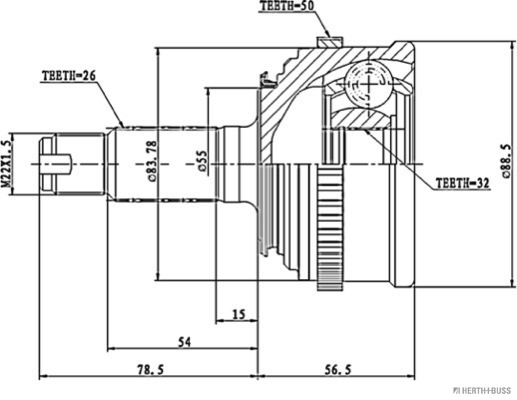 Herth+Buss Jakoparts Homokineet reparatieset J2824120