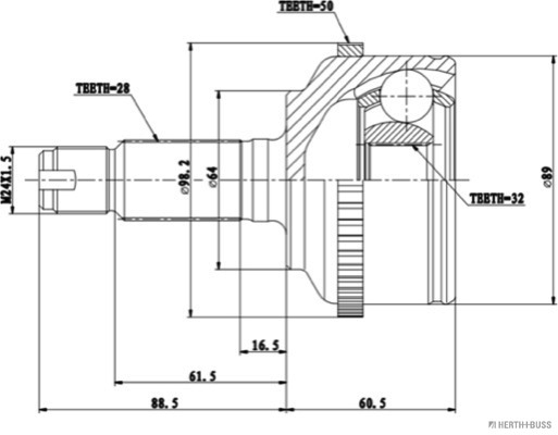 Herth+Buss Jakoparts Homokineet reparatieset J2824135