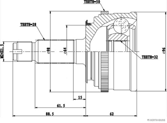 Herth+Buss Jakoparts Homokineet reparatieset J2824136