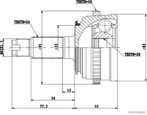 Herth+Buss Jakoparts Homokineet reparatieset J2824138