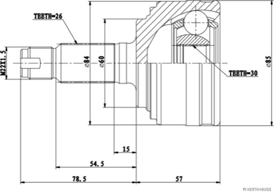 Herth+Buss Jakoparts Homokineet reparatieset J2824140