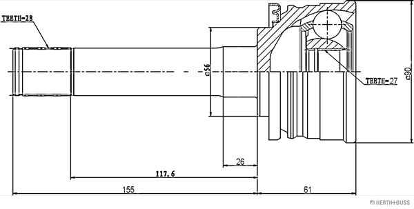 Herth+Buss Jakoparts Homokineet reparatieset J2825016